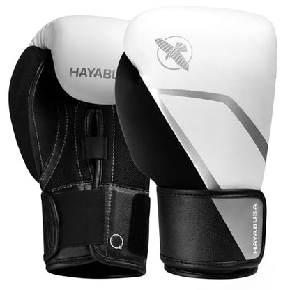 Hayabusa E1 Boxing Gloves for Men and Women - color: White/Silver, size: 10oz