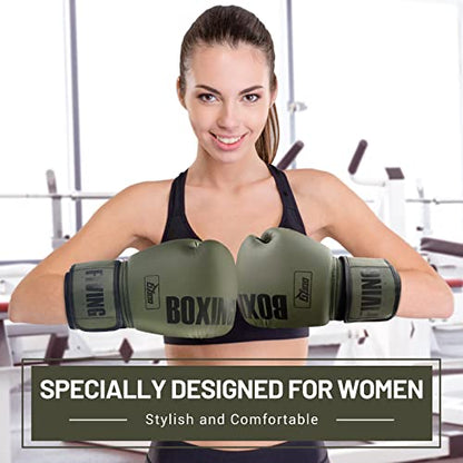 Boxing Gloves for Women - color: New Green, size: 10oz