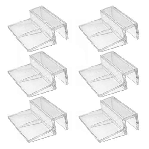 lasenersm 6 Pieces 8mm Acrylic Aquarium Cover Clip Aquarium Fish Tank Glass Cover Clip Support Holder Clear Universal Lid Clips for Rimless Aquariums