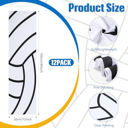 12 Pcs Cooling Neck Wraps Sweat Rag Volleyball Towels Bulk - color: White, size: Volleyball