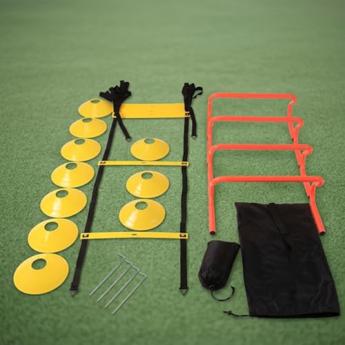 Agility Ladder Speed Training Kit, Soccer Training Equipment Set, PP Rung Agility Ladder Synthetic Disc Cones with Storage Bag, Training Set Type a Training S