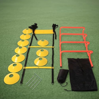 Agility Ladder Speed Training Kit, Soccer Training Equipment Set, PP Rung Agility Ladder Synthetic Disc Cones with Storage Bag, Training Set Type a Training S