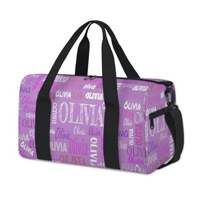 Personalized Sport Dance Bag Custom Orchid Purple Color Duffle Gym Bag - color: Lavender