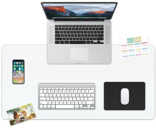 RostiKong Clear Large Desk Pads Blotter 24'' x 48'' Home Office Vinyl Table Protector on Top of Desks Plastic Transparent Desk Mat for Desktop Laptop Keyboard Desk Accessories Organizer with Mouse Pad - color: Clear Color, size: 24'' x 48''