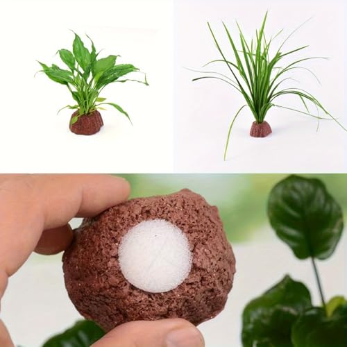 Ceramic 3PCS Aquatic Water Plant Fixed Rings Pottery Plant Pot Ring for Fish Tank Accessories