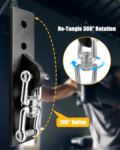 Ceiling Mounted Swing Hooks Rotate 360 Degrees | Heavy Bag Hanger for Punching Bags, Stainless Steel Swing Hangers for Gym Aerial Yoga Swing Chairs and Hammocks - style: Heavy Bag Hanger