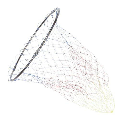 Alipis Fish Landing Net Replacement Head, 40cm Stainless Steel Mesh Basket for Fishing with 8mm Connector, Portable Colorful Printed Deep Fishing Catching Tool for Freshwater and Outdoor