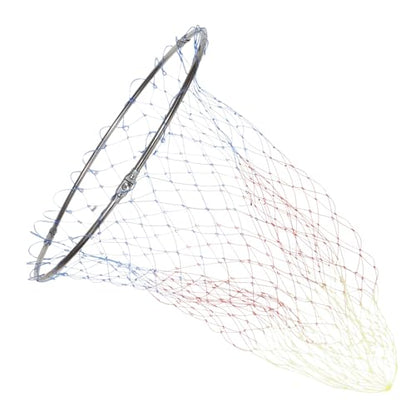 Healifty Fishing Catching Tool Stainless Steel Mesh Basket 40cm Diameter Foldable Replacement Net Head with 8mm Connector for Freshwater and Saltwater Fishing