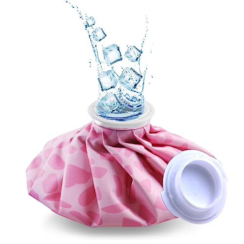 Ice Pack for Injuries Reusable, Ice Bag Reusable 11" Hot Water Bag for Hot & Cold Therapy, No-Leak Elastic Pink Ice Bag for Pain Relief, Menstruation Pain Injuries Muscle Strains - size: 11 Inch