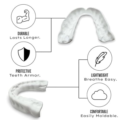 Zero-G Adult Mouthguard White 1-Pack, Boil & Bite for Contact Sports - color: White