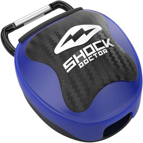 Shock Doctor Mouth Guard Case, Ventilated, Universal Storage for Mouthguard, Adult & Youth Sizes - color: Trans Blue