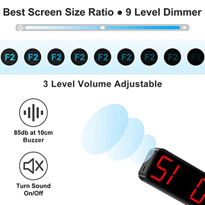 Gym Timer, Portable, Interval Timer with Rechargeable Battery and Built-in Magnet, LED Digital Anti Vertigo Display, Upgraded Workout Clock for Home Gym Garage Fitness - color: Blue, Red, Green