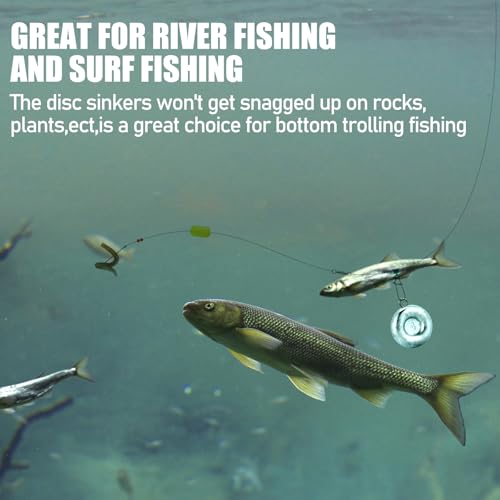 Dr.Fish Fishing Coin Sinkers Lead Fishing Weights Disc Weights No Roll Freshwater Saltwater River Bank Surf Fishing Catfishing - size: 1oz/5 Pack