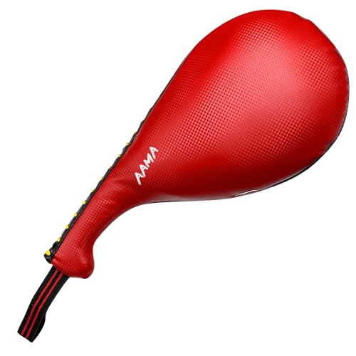 AAMA Martial Arts Taekwondo Karate Kickboxing Training Double Paddle Kicking Target - style: Red