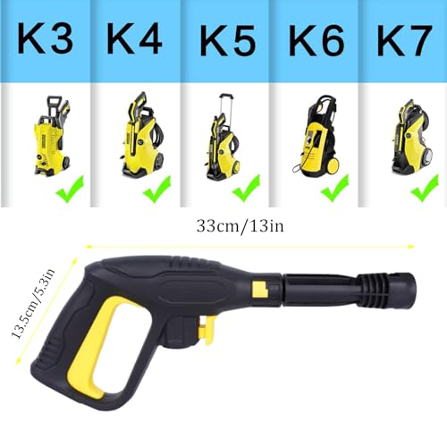 Pressure Washer Gun for Karcher, Replacement Pressure Washer Gun High Pressure Washer Spray Gun for Karcher K3 K4 K5 K6 K7 Hose Quick Connect System