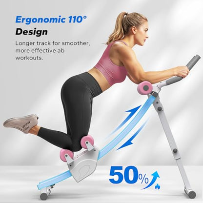 MERACH Ab Machine, Adjustable Ab Trainer Machine - color: White&PINk, size: large