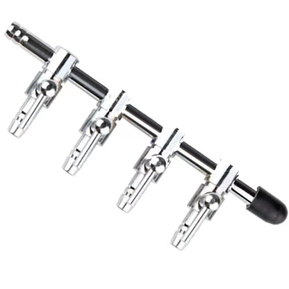JJLFresheners 4-Way Air Flow Control Lever Valve with Airline Tubing Connector for Aquarium (2 Pcs, Silver, White)