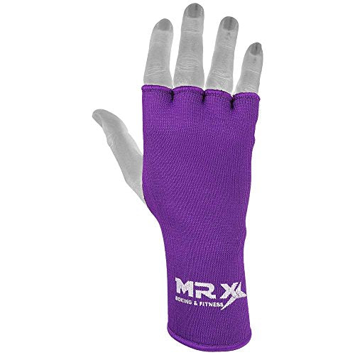 Muay Thai Boxing Inner Gloves Protective Hand Wrap MMA Fist (Purple, Large) - color: Purple, size: Large