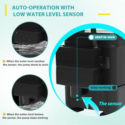 Small Pump With Level Sensor 110V Automatic Submersible Water Pump Mini HVAC Condensate Pump For Dehumidifier,Air Conditioner, Ice Maker, Furnace,Air Cooler,Auto Shut Off,PM01