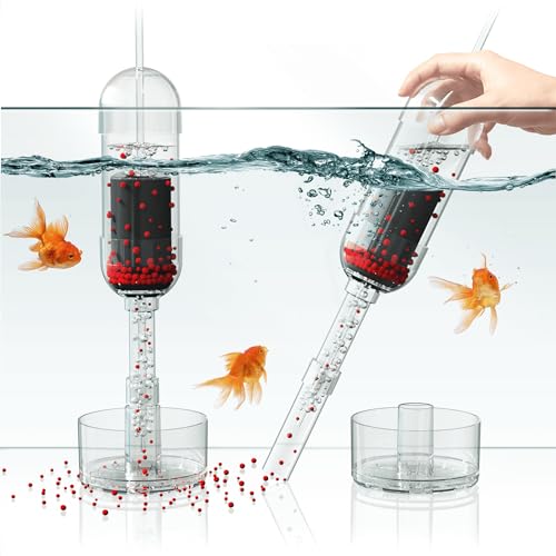 Aquarium Cleaner 2-in-1 – Medium (10.6–17.7 in Water Depth) | Air Pump Powered | Removes Debris on Top of the Substrate | Reduces Floating Fine Particles - size: Medium