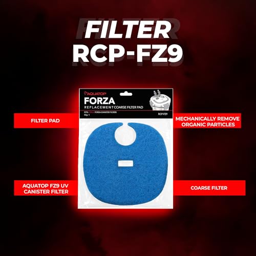 AquaTop Coarse Blue Filter Sponge with Bag & Header - Fits FZ9 Canister Filter - Traps Large Waste for Cleaner Water - Ideal for Fresh & Saltwater