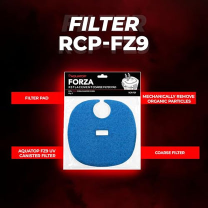 AquaTop Coarse Blue Filter Sponge with Bag & Header - Fits FZ9 Canister Filter - Traps Large Waste for Cleaner Water - Ideal for Fresh & Saltwater
