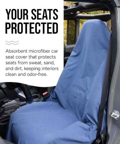 Microfiber Towel Seat Cover (Coastal Blue) - color: Coastal Blue