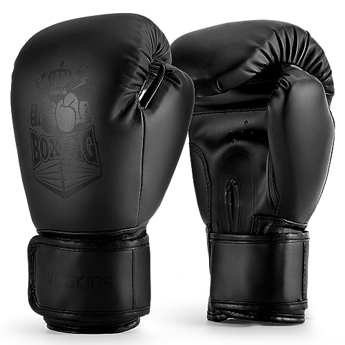 Kids Boxing Gloves for Sparring,Punching Bag,MMA Training,Ages 3-15 - color: Black, size: 4 oz