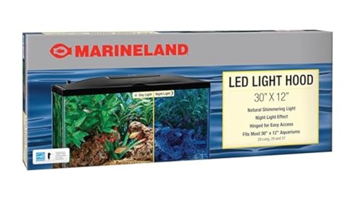 MarineLand LED Aquarium Hood - 30 x 12 inch, black (32995) - size: 30- by 12-Inch