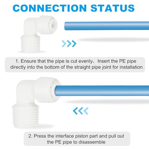 PATIKIL Water Purifier Elbow Connector 3/8" NPT Female x 1/4" OD Tube, 10 Pcs Quick Push to Connect Tube Fitting for RO/DI Reverse Osmosis Water Filter Purifier Plumbing System, White