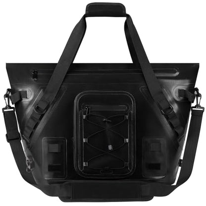 Insulated Fish Cooler Kill Bag with Flat Bottom-26x18 31x14 40x16 50x18 60x20 70x25 Inches Waterproof Fishing tackle Kill Cooler Bag - color: Black-26x18x9