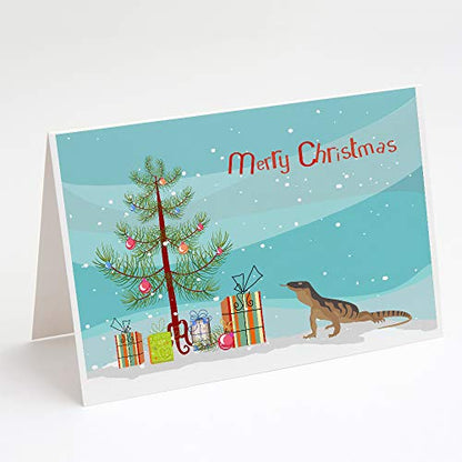 Caroline's Treasures CK4541GCA7P Monitor Lizard Merry Christmas Greeting Cards and Envelopes Pack of 8 Blank Cards with Envelopes Whimsical A7 Size 5x7 Blank Note Cards - style: Amphibians & Reptiles - Monitor Lizard