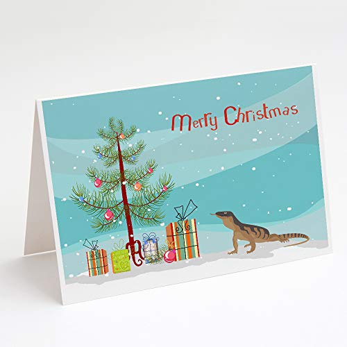 Caroline's Treasures CK4541GCA7P Monitor Lizard Merry Christmas Greeting Cards and Envelopes Pack of 8 Blank Cards with Envelopes Whimsical A7 Size 5x7 Blank Note Cards - style: Amphibians & Reptiles - Monitor Lizard