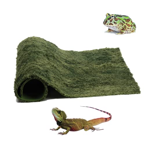 Moss Reptile Carpet, Raise Box Humidity, Fibre Mat for Pet Box Lining, Rainforest Reptile Supplies for Turtles, Lizards, Chameleons, Snakes, Horned Frogs, Bearded Dragons (17" x 24" x 1 Pack)