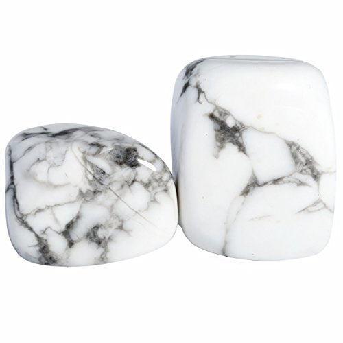 Rockcloud 1 lb Tumbled Polished Stones Gemstone Supplies for Wicca,Reiki,Healing Crystal,White Howlite Turquoise - color: White