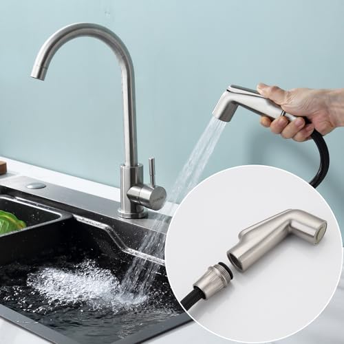 Kitchen Sink Sprayer Replacement,Universal Fit Sink Spray Attachment,Sprayer For Kitchen Sink,Kitchen Faucet Sprayer Replacement Compatible With Delta, Moen, Kohler OEM Brand(Brushed Nickel) - color: Brushed Nickel