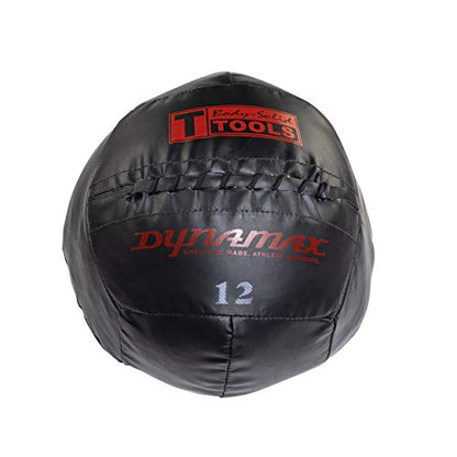 Body-Solid Tools Dynamax Premium Soft Medicine Ball – Non Bouncing Wall Balls for Strength Training, Weight Loss Workout, Core Exercise and Home Gym Fitness - style: 12lbs.