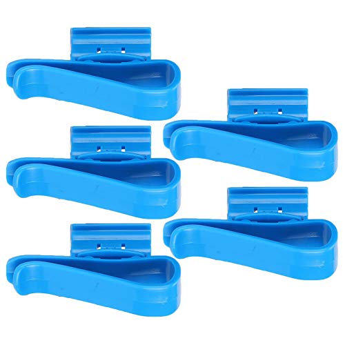Alomejor Water Pipe Fixing, 5Pcs Plastic Aquarium Clamps for 8-16mm Pipes, Movable Water Change Tool Holder for Fish Bucket (Blue)