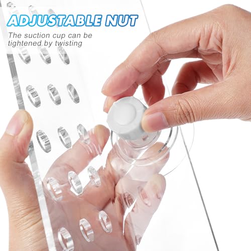 POPETPOP Coral Frag Rack : 32 Holes Clear Acrylic Coral Bracket with Powerful Suction Cup for Fish Tank Aquarium, 13.17X4.13X2.16in