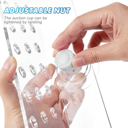POPETPOP Coral Frag Rack : 32 Holes Clear Acrylic Coral Bracket with Powerful Suction Cup for Fish Tank Aquarium, 13.17X4.13X2.16in