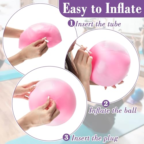RAINFLOW 3 Pcs Small Exercise Ball - 9 Inch Pilates Yoga Ball