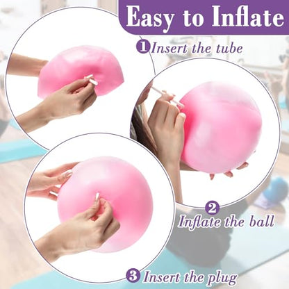 RAINFLOW 3 Pcs Small Exercise Ball - 9 Inch Pilates Yoga Ball
