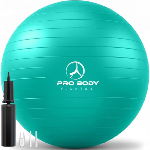 ProBody Pilates Yoga Ball - Gym Grade Exercise Ball - color: Aqua, size: XL: 27-30 inches/68-75 cm