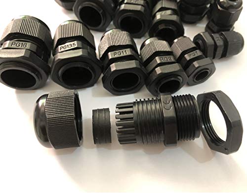 20pcs Cable Gland Waterproof Adjustable 3-13mm Cable Connectors PG7 PG9 PG11 PG13.5 PG16 Plastic Cable Gland Joints Wire Protectors