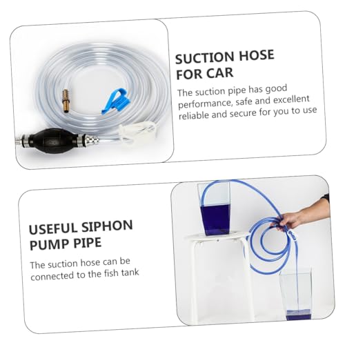 NUOBESTY Manual Suction Hose Set for Car Oil and Water Transfer, Handheld Siphon Pump with Vehicle Guide Oil Tube, Multipurpose Water Suction Kit for Automotive and Home Use