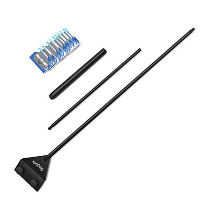 Segarty Aquarium Algae Scraper, 26.5" Stainless Steel Cleaner with 10 Replaceable Stainless Blades, Cleaning Razor for Removing Residue in Fish Plant Glass Tank