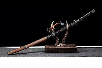 41'' Clay Tempered Folded Steel Tachi Sharp Japanese Samurai Katana Sword Rosewood Scabbard