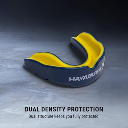 Hayabusa Combat Sports Mouth Guard Youth, Kids and Adult Sizes Comes with Case - Blue/Yellow, Youth - color: Blue/Yellow, size: Youth