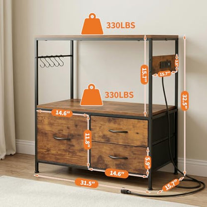 Heavy Duty Metal Aquarium Stand with Cabinet for 20-29 Gallon Tanks – Double Layer Shelf – Supports Up to 330 lbs – 31.5" x 15.7" x 32.5" – Home & Office Furniture – Yellow