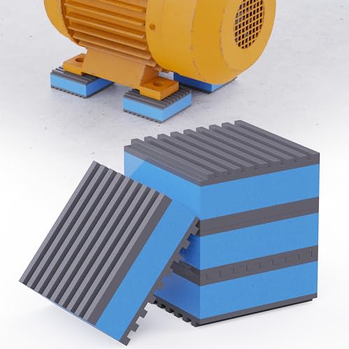 Anti Vibration Pads, Vibration Isolator Pads, Mechanical Vibration Damping Pads, Heavy Duty Rubber Isolation Pads, 3/8"Pre-Drill Hole Vibration Isolator Pad for Air Compressor - size: 2"× 2"×7/8"